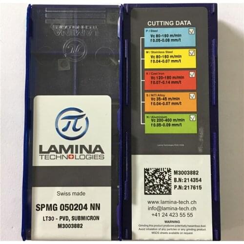 SPMG050204NN LT30 100% Original LAMINA carbide insert with the best quality 10pcs/lot free shipping