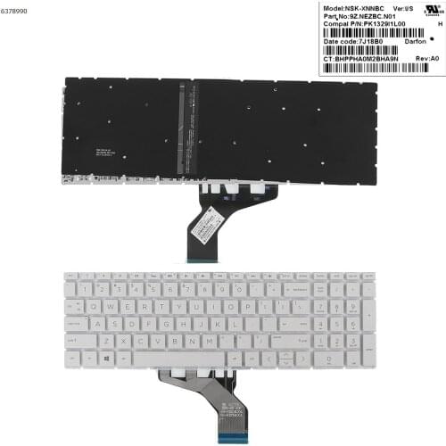 US QWERTY New Keyboard for HP Pavilion 15-CN 15-CS 15-CR 15-CW 15-DR 17-BY 17-CA 17-CR 15-DA 15-CX 15-DB 15-DX White & Backlit