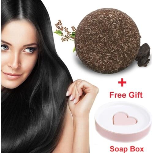 Dry Shampoo Bar Polygonum Essence Hair Darkening Shampoo Soap Natural Mild Formula Hair Shampoo Gray Hair Reverse Hair Cleansing