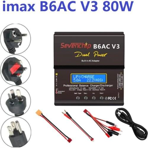 Imax B6AC V3 Smart Digital Balance Charger For RC Helicopter Re-peak NiMH NiCD LiHV NiCd PB Li-ion Battery Charger