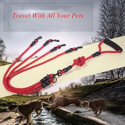 One For two To One For Four Adjustable Dog Nylon Pet Dogs Training Walking Retractable Leash for 2 Dogs / 3 Dogs/4 Dogs Pet Lead