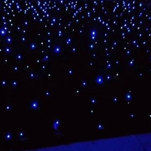 Top Quality LED Backdrop Blue - White Colors Star Cloth Starry Sky Curtain With Remote Controller For Stage Club Wedding Event
