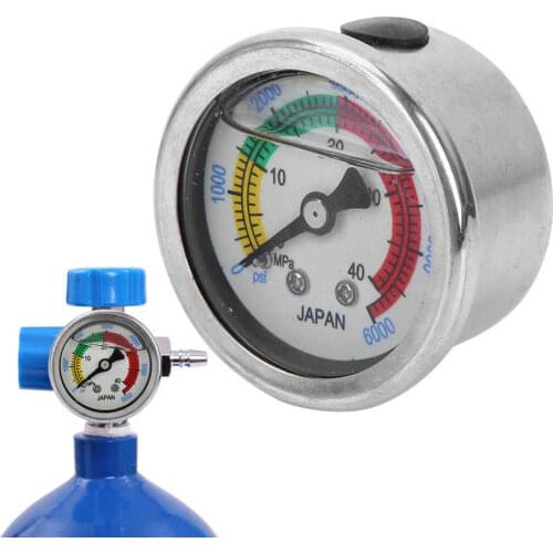 High Pressure Liquid/Oil Filled Diving Pump Pressure Gauges 46MM 40MPA/6000PSI Manometer Diving Equippment