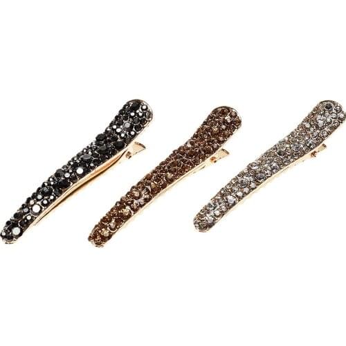 1Pcs Bling Crystal Hairpins Headwear For Women Girls Rhinestone Hair Clips Pins Barrette Styling Tools Accessories Crystal Clips