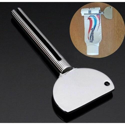 1pcs Stainless Steel Toothpaste Squeezer Bathroom Accessories Facial Cleanser Toothpaste Tube Rolling Press Squeezer Dispenser