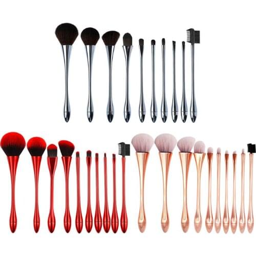 10pcs Makeup Brushes Set Foundation Eyeshadow Brush Eyebrow Comb Cosmetic Tools New