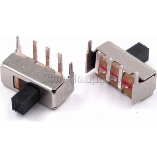 10PCS SS12F23 SS12F23VG5 0.5A 50V Toggle Switch 3PIN 1P2T 90 Degree Curved Needle Slide Switch Handle high 5mm