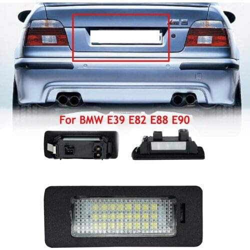 2Pcs Car Rear LED License Number Plate Light 12V 7000K For BMW E39 E82 E88 E90 63267193293 63267165646 Auto Replacement Parts