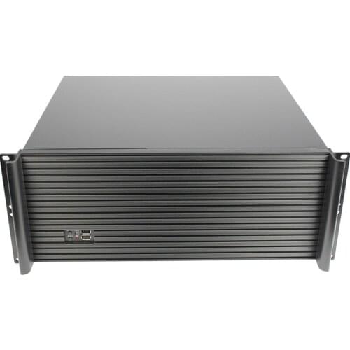 4U industrial control cabinet, Short 400, Aluminum panel, E-ATX, Dual main board, Workstation rack type