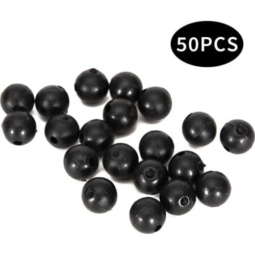 50 Pieces Round Soft Carp Fishing Rubber Bead Terminal End Tackle Fishing Bean Rig Accessories