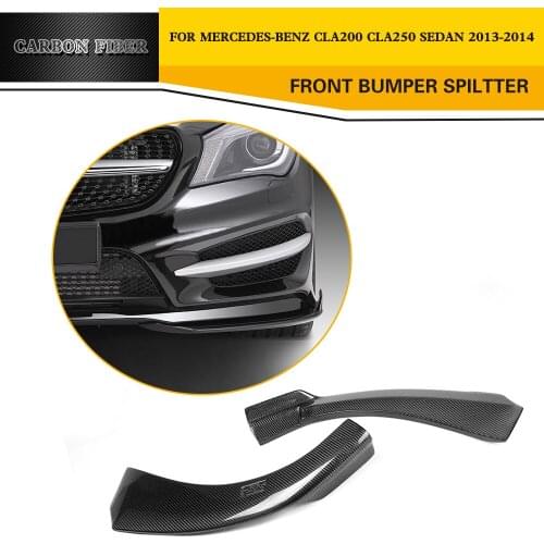 Carbon Fiber Auto Front Splitters Aprons Lip For Mercedes Benz CLA Class C117 Sedan 4 Door 13-14 CLA250 CLA200