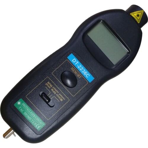 DT2236C Digital Contact & Non-contact Tachometer RPM Speed Detector