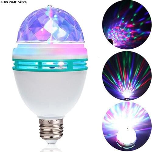 Colorful Auto Rotating Stage Disco Light E27 3W RGB Ampoule Lamp Bulb Party Light Decoation For Home Lighting LED
