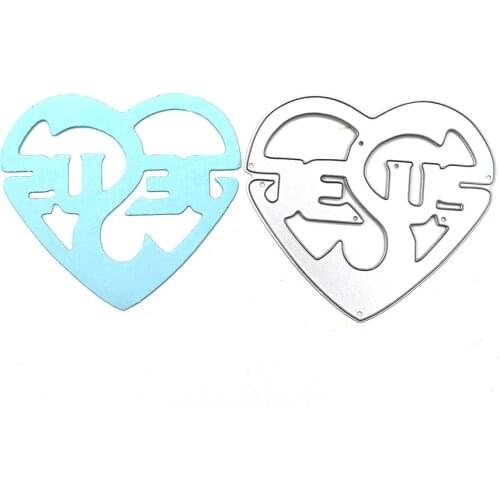 Julyarts Letter Heart Scrapbooking Cutting Dies for DIY Scrapbooking Album Stamp Paper Card Embossing Stencil