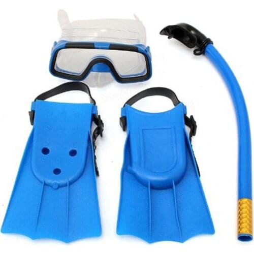 80% Hot Sale Children Kids 3Pcs Swimming Diving Goggles Snorkel Masks Snorkeling Flippers Set Water Equipment Accessories