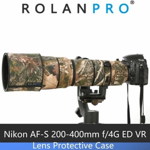 ROLANPRO Lens Cloth Camouflage Coat Rain Cover for Nikon AF-S VR 200-400mm f/4G ED VR Lens Protective Sleeve For Nikon camera