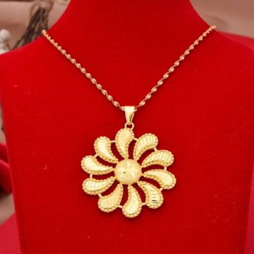 Gligli Small Gold Color Necklace Pendant For Women Man Gold Color Pendant Thin Chain Jewelry Ladies Festival Gift