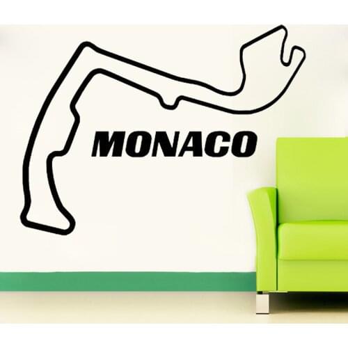 Monaco Race Track Circuit Wall Sticker Art Decals France Car Racing Home Decoration Living Room Bedroom Decor