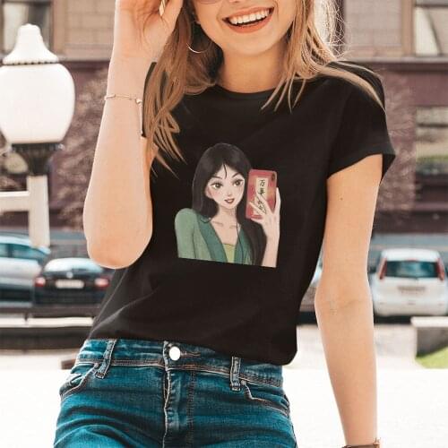 New Chinese Heroine Hua Mulan T Shirt Women Summer Short Sleeve Lady Tops Tshirt Ladies Graphic Female Tee Girls Kawaii T-Shirt