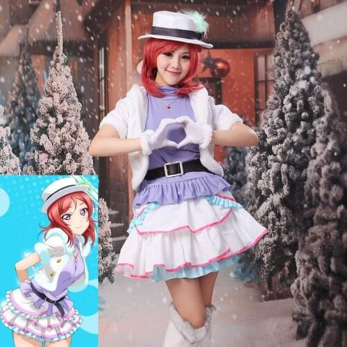 Love Live School Idol Project Snow Halation Maki Nishikino Cosplay Costume Uniform Outfit Fancy Party Dress Halloween Costumes