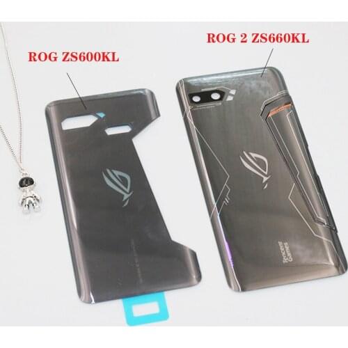 Original For ASUS ROG Phone ZS600KL Battery Back Cover For 2 ZS660KL + Camera Lens Protect Case Glass Door Housing Replace Parts