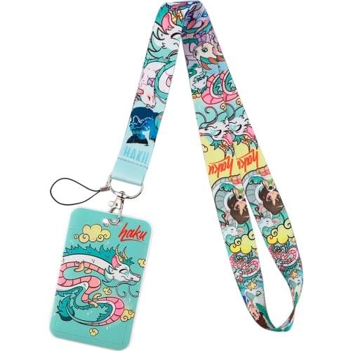 PF522 Dongmanli Anime Dragon Keychain Ribbon Lanyards for Keys ID Card Phone Straps Hanging Rope Lariat Students Badge Holder