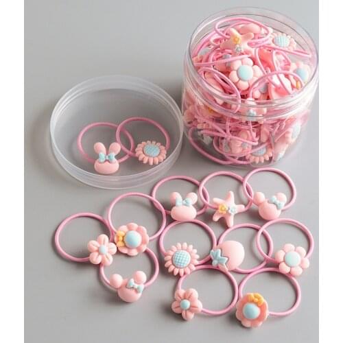 40Pcs/set Cute Princess Candy Headwear Kids Baby Headdress Children Hair Ropes Delicate Elastic Hair Band Girls Accessories