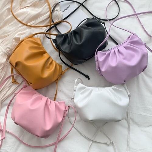 Korean version simple spring and summer new Pu womens bag versatile drawstring single shoulder bucket bag casual temperament