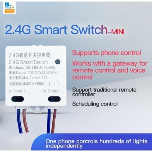 BASIC-2.4G Smart Switch RM 2.4G Bluetooth Smart Home Light Controller EWeLink APP Control 10A Relay Module For Alexa Google Home