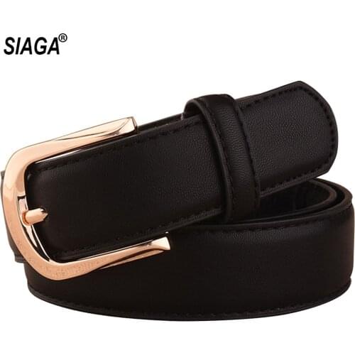 Women Belts Luxury Brand Black Blue Genuine Leather Fashion Womens Pin Buckle Belt 2.8cm Wide Female Accessories 2021 FCO078