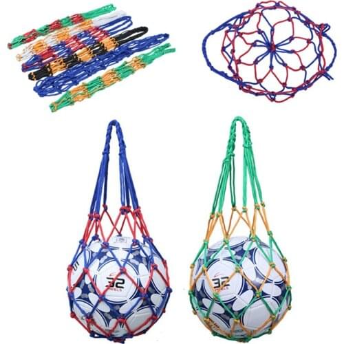 Single Piece Ball Net Bag Basketball Carry Bag Mesh Single Ball Carrier for Volleyball Football Durable Bright Colors