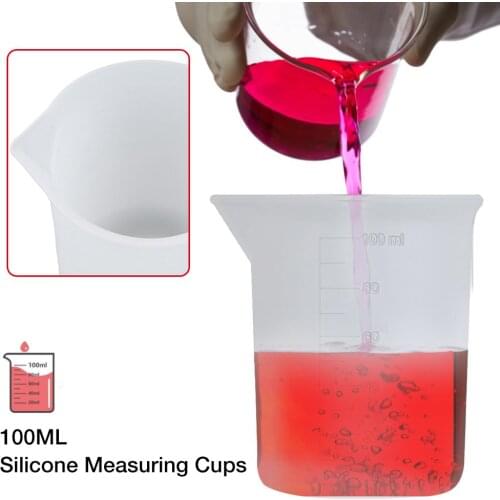 4PCS/Set Silicone Measuring Cup DIY Handmade Tool With Scale 100ML Resin Measuring Cup Mixing Cups Glue Tools Precise Scale