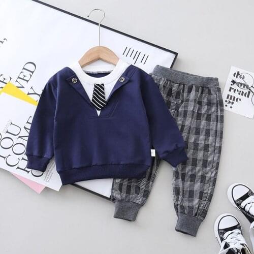 Toddler Tracksuits Children Boys Girls Style Clothing Sets Kids Clothes Spring Autumn Baby tie hoodies T-shirt Pants 2Pcs Suits