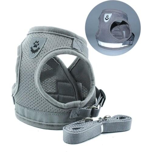 KOMMILIFE Reflective Dog Harness vest Breathable Dog Harness and Leash Set Pet Harness for Small and Medium Dogs