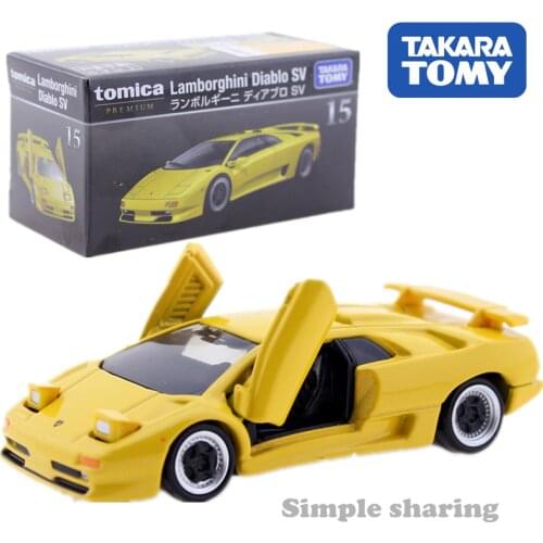 Tomica Premium No.15 Lamborghini Diablo SV Yellow Takara Tomy Metal Diecast Car Model Vehicle Toys For Children Collectables