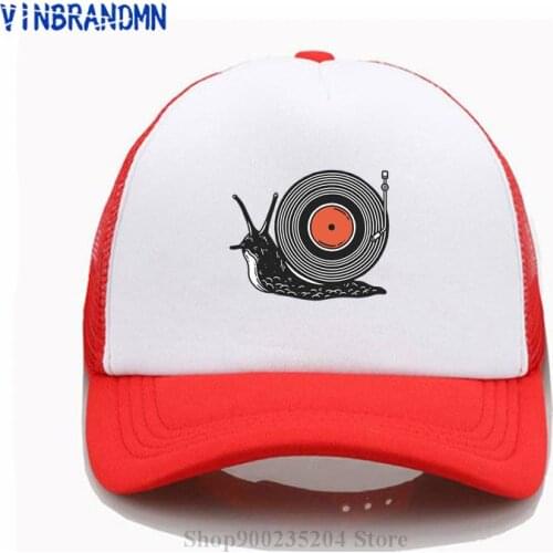 Funny Slow Rhythm Baseball cap Comic Snail Vinyl Records cool sun hat Parody Animal Snail print Retro Vintage Classic Album hats