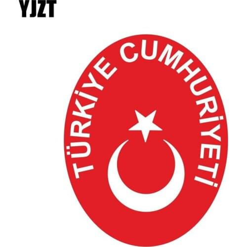 YJZT 11.5CM*14.8CM Funny Reflective Car Sticker Turkey Flag Cumhuriyeti Coat Of Arms Decal 6-2098