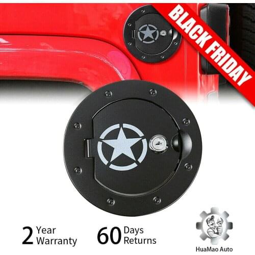 Locking Gas Tank Cap Fuel Filler Door Cover for Jeep Wrangler JK Unlimited Sport