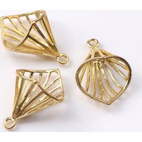 10Pcs 15*21mm Copper Charms Pendant Base Earring Components Findings DIY Jewelry Making