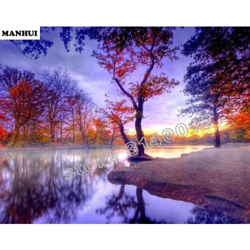 5D DIY Diamond Painting Landscape tree Embroidery Full Square Diamond Cross Stitch Rhinestone Mosaic Painting Home Decor BCD048