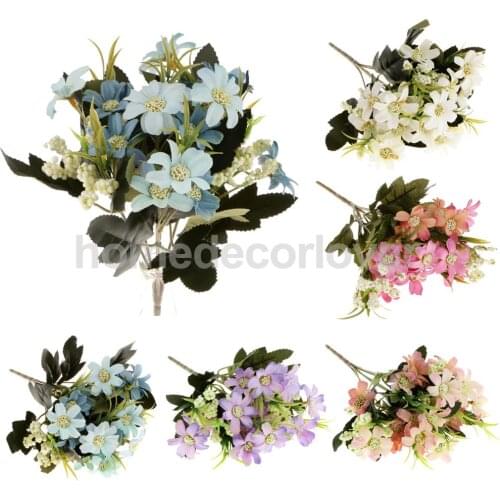 6-Fork Favorite Fake Daisy Artificial Silk Flower Bouquet Home Office Hotal Party Wedding Garden Decoration DIY Craft