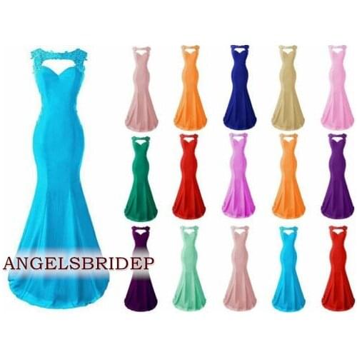 Angelsbridep Mermaid Chiffon Bridesmaid Dresses 2021 Charming Appliques Beads High Neck Wedding Party Dress Formal Robe Mariage