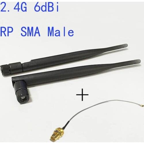 Wifi Antenna 2.4Ghz 6dbi high gain Omni with RP-SMA connector + RP-SMA female to IPX connector signal booster NEW Wholesale