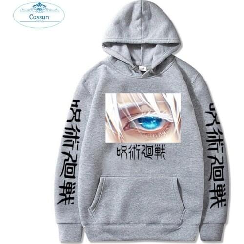 COSSUN Anime Jujutsu Kaisen Gojo Satoru Eyes Printed Fashion Hoodies Pullover Harajuku Hooded Sweatershirt Unisex