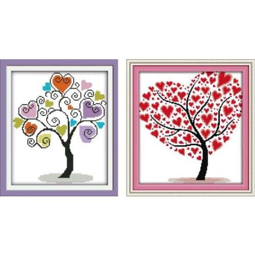 The Giving Trees Counted Cross Stitch Patterns Kits Printed Fabric 11CT 14CT DIY Embroidery Needlework Sets Home Decor Paintings
