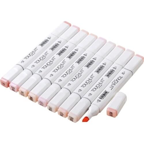 Touchliit 6th Art Oil/Alcohol Based Dual-head Marker 168 Colors Available Brush Pen for Anime/Cloth/Interior Sketch/Hand Painted