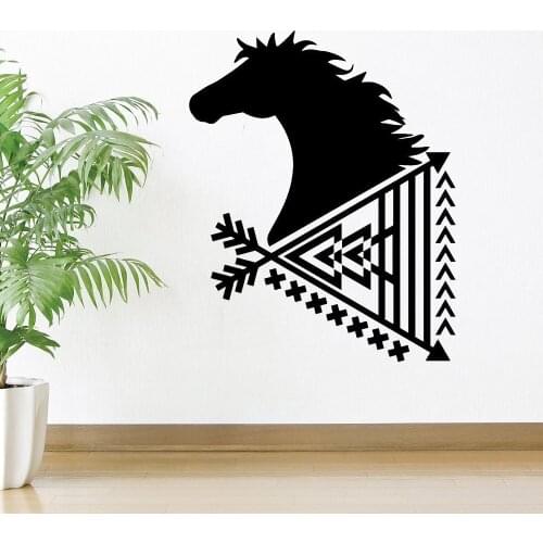 Art Living Room Stickers Wall Poster Ethnic Style Arrow Horse Decoration Salon Home Wall Stickers LX263