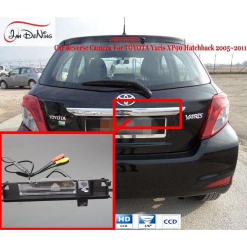 JanDeNing HD CCD Car Rear View Parking/Backup Reverse Camera/License Plate Light OEM For Toyota Yaris XP90 Hatchback 2005-2011
