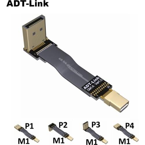 Displayport 1.4 cable 144Hz Mini DP1.4 60HZ 4K Mini DisplayPort to Dispalyport 1.4 cable Vesa compliant HBR3 8K/60Hz Angled