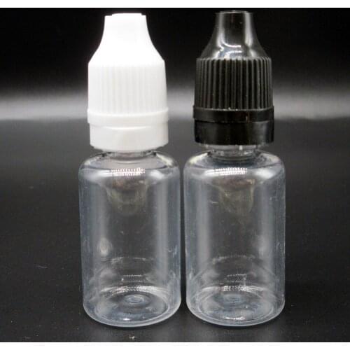 China hot sale bottle 15ml PET transparent dropper bottle,e liquid bottle with childproof and tamper evident cap 100pcs/lot